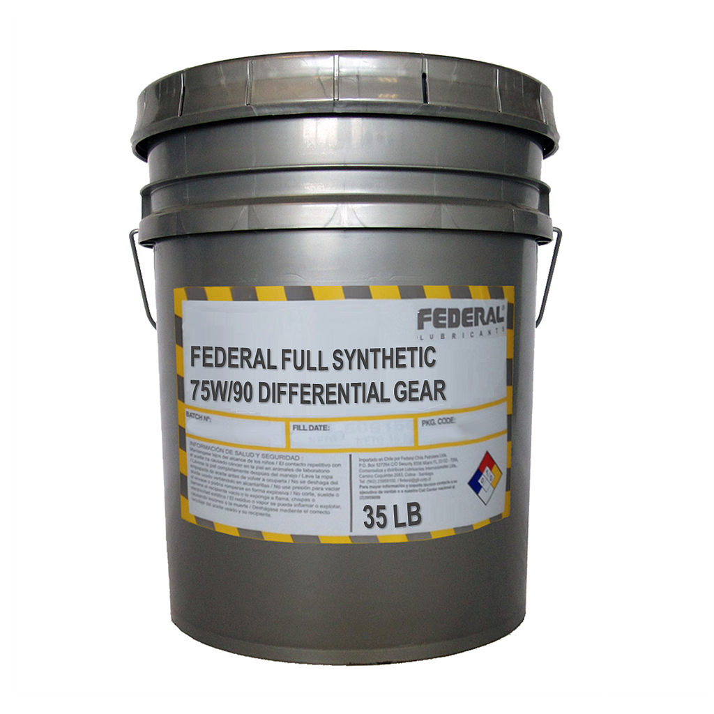 FEDERAL FULL SYNTHETIC 75W90 DIFFERENTIAL GEAR OIL BALDE 1X35 LB