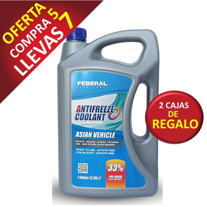 Promo (5+1) Cajas (3X1GL) Federal Coolant 33% BLUE 
