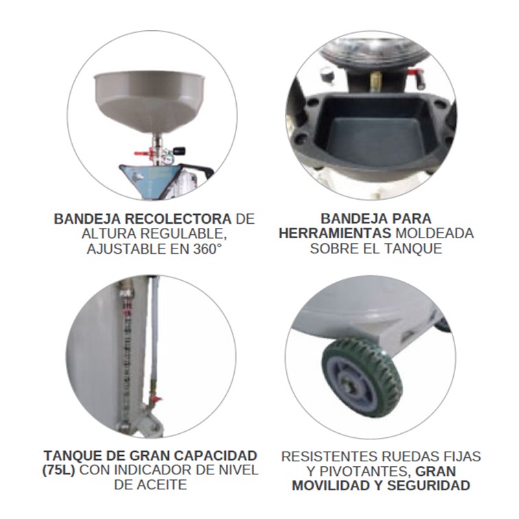 WASTE OIL DRAINER RECUPERADOR DE ACEITE GRAVEDAD OD8132