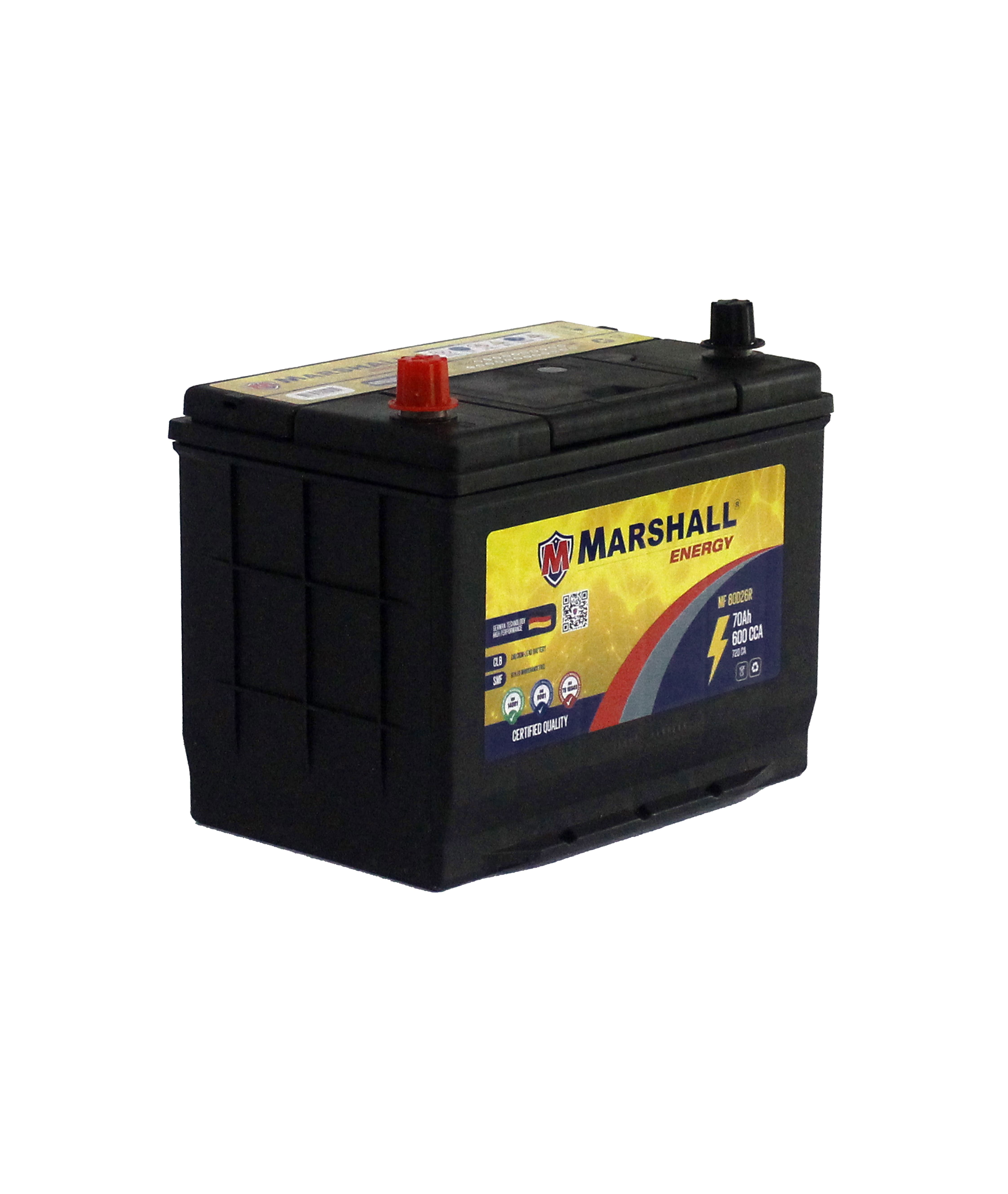 BATERIA MF80D26R 70 Ah, 600 CCA - CLASE 8, UN 2794