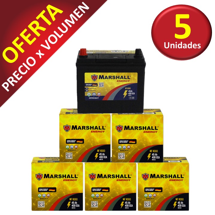 PROMOx5 BAT. MFNS60 CLASE 8,UN 2794 / 45 Ah 400 CCA