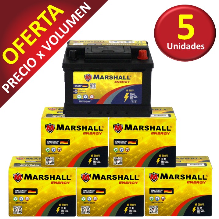 PROMOx5 BATERIA MF56077 CLASE 8, UN 2794 - 60 Ah, 550 CCA